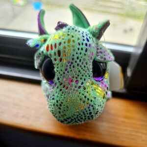 Ty Beanie Boos Cinder The Green Dragon Plush